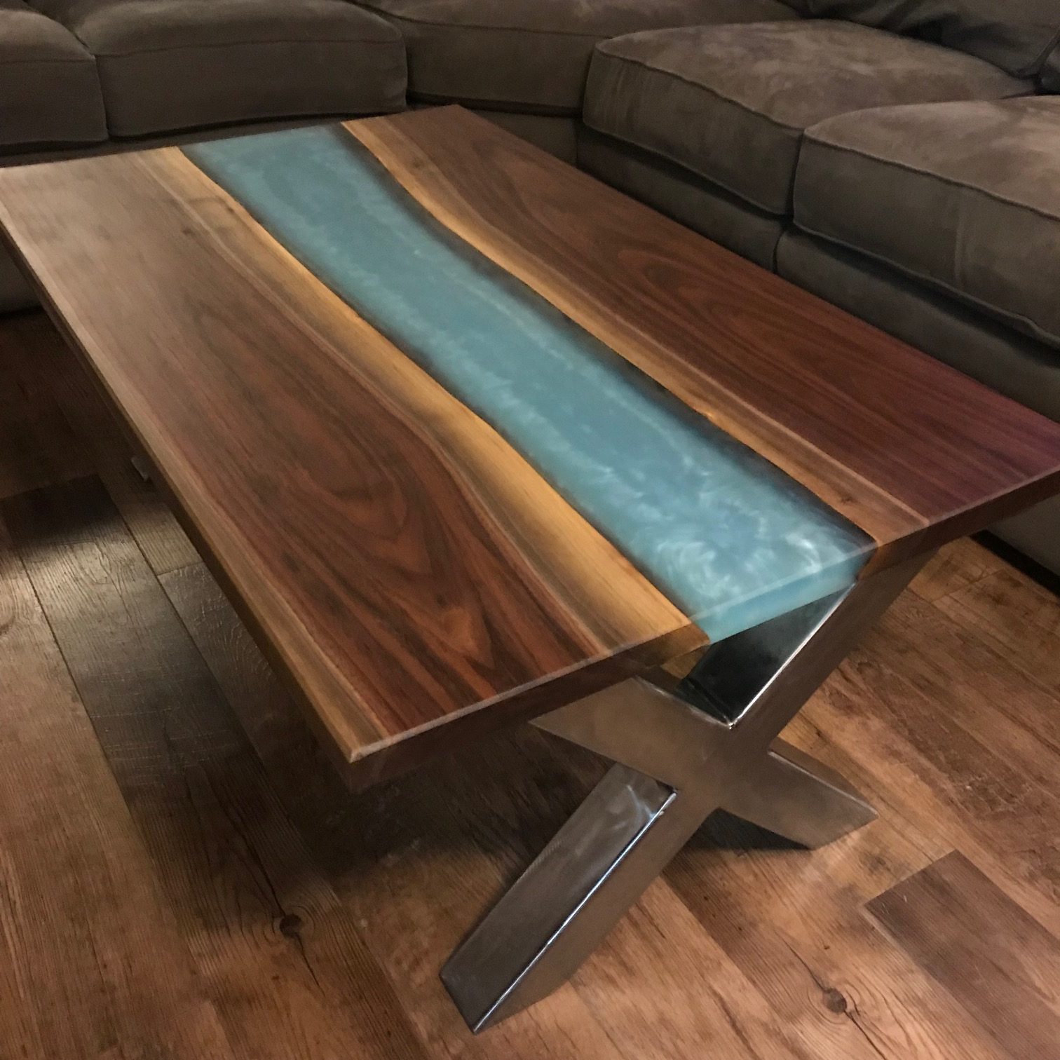 Black Walnut Coffee Table - River Table - Johnson Company 